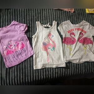 PREOWNED girls Bundle Of flamingo Tops
